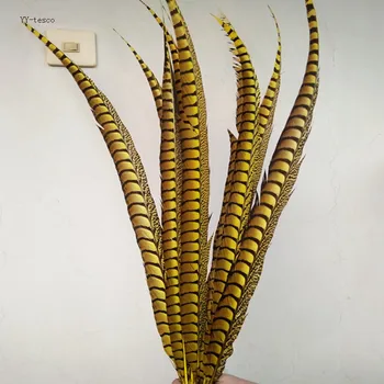 10vnt 36-40inch/90-100cm natūralus Panele Amherst Fazanų Plunksnos geltonos fazanų plunksnos karnavalas šalies kostiumai apdaila