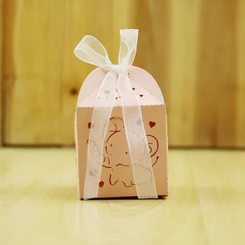 10vnt/daug 3Colors KARŠTA! Kūrybiškumo Europos Vestuves Džiaugtis Saldainių Dėžutės Juostelės Mielas Dramblys Tuščiaviduriai iš Popieriaus Cukraus Dėžės