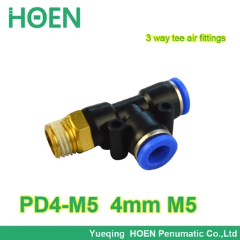 10vnt/daug 4mm sriegis M5 bendras 3 būdas pneumatinis montavimo PD4-M5 paspauskite 