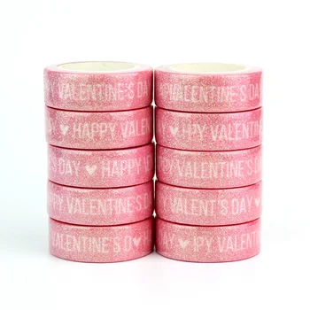 10vnt/daug Dekoratyvinių Mielas Rožinės spalvos Blizgučiai Washi Popieriaus Juostos 