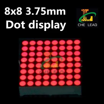 10vnt/daug Didmeninės 8*8 Taškų Raudonos Šviesos Led Dot Matrix Display 3.75 mm skaitmeninis ekranas Eilės Bendro katodo