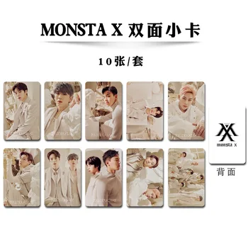 10vnt/set Kpop MONSTA X photocard HD dvipuse spausdinti aukštos kokybės Naujas foto albumas Plakatas Lomo kortelės gerbėjai collcetion K-pop