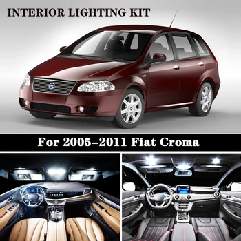 11pcs Error Free Auto LED lemputes 2005-2011 Fiat Croma 194 interjero LED priešrūkiniai lempos žemėlapio skaitymas kamieno šviesos rinkinys