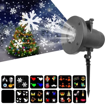 12 Modelius Helovinas Kalėdų lauko Vandeniui LED Lazerinis Projektorius Snaigės dj Disco Šviesos, Namų Apdaila