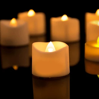12 Pak Nuotolinio Valdymo Arbatos Šviesos Mirgėjimas, Ilgalaikis, su baterijomis, LED Žvakės, Namų Dekoro