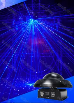 12x500mW Mėlyna 450 nm disco lazeris šviesos Projektorius 360 laipsnių sukimosi šalies žiburiai kalėdų projektorius profesionaliojo scenos šviesos