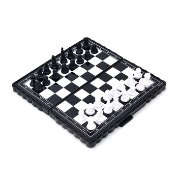 13*12.6 cm, 32 Vnt/set Šachmatų Rinkinį Nešiojamas Sulankstomas Magnetinio Kelionės Plastiko Šachmatų Lenta Rinkinys Su virtomis Žaidimai, Priedai