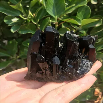 131g Retas gamtos gražus juodas kvarco kristalų sankaupos tibeto pavyzdys