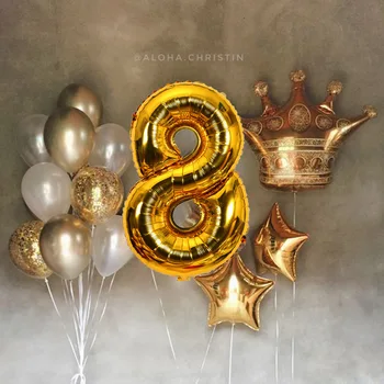 13pcs/daug Laimingas Gimtadienio Balionai su 30inch Aukso Numeris Ballon skaičius 4/5/6-asis Gimtadienis Apdailos anniversaire Šalies Tiekėjams
