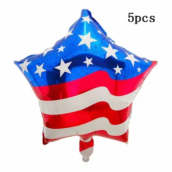13pcs Nepriklausomybės Diena Dekoracijos Žvaigždės Ir Juostos Folija Balionai Amerikos Nacionalinės vėliavos Globos JAV Gimtadienio kamuolys