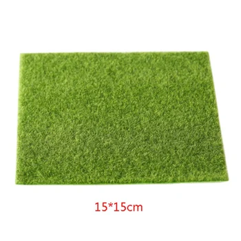 15x15cm Micro Kraštovaizdžio Puošmena Mini Pasakų Sodas Modeliavimas Augalai Dirbtiniai Netikrą Moss Dekoratyvinės Vejos Velėna Žalia Žolė