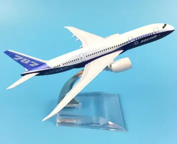 16cm Metalo Prototipas Oro Boeing 787 B787 Airlines 