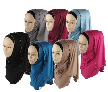 170*50cm musulmonų jersey ilgas šalikas islamo medvilnės hijab didelis dydis didelis
