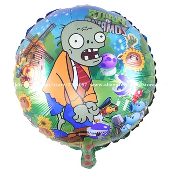 18 colių Augalai Vs Zombies helio balionas 10vnt/daug Augalai Vs Zombies aliuminio žaidimai folija balionas vaikams, žaislai, oro kamuoliai