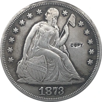 1873-S Sėdinčių Laisvės Dolerio MONETOS KOPIJA