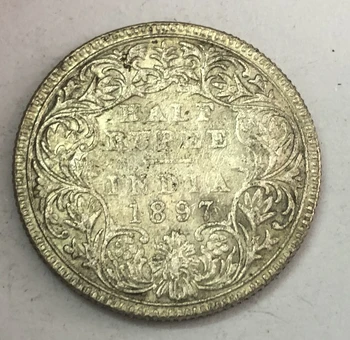 1897 m. Indija - Britų ½ Rupija - Viktorija