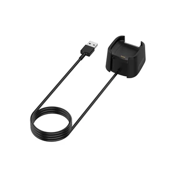 1M Keičiamų USB Įkrovimo Kabelis Fitbit Versa 2 Smart Apyrankės Apyrankės Doko Adapteris