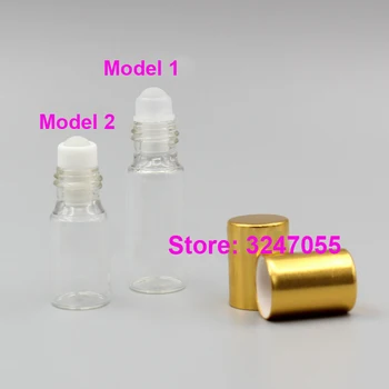 1ml2ml3ml5ml10ml 50/100/200pcs Kosmetikos Stiklo Mini Tuščias Roll eterinio Aliejaus Butelį, Aišku, Mažų Kvepalai Daugkartiniai Buteliukai