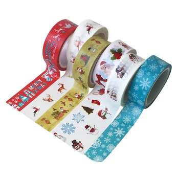 1PC Dekoratyviniai Kalėdų Washi Tape Nustatyti Ryžių Popieriaus 