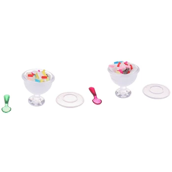 1pc Gerti Ledų Indelių Rinkinį Modelis Apsimesti Žaisti Mini Maisto Lėlės Priedai Tinka Žaisti Namuose Žaislas Mielas Miniatiūriniai Lėlių namelis