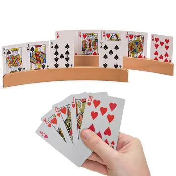 1pc Mediniai Rankas-Nemokamai Žaidimo Kortelės Turėtojas stalo Žaidimas Pokerio Sėdynės Tingus Pokerio Bazės