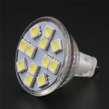 1PC MR16 Dėmesio Bulb SMD5050 400 Liumenų LED Lemputė su 12led chip warmwhite/coldwhite led Spot žibinto Lemputė