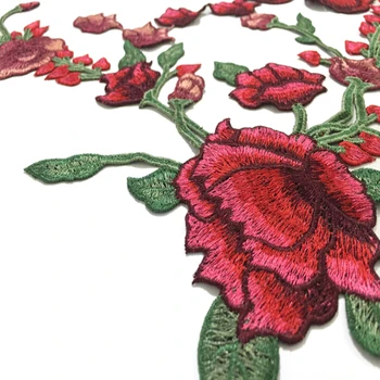 1PC Rožių Gėlių Siuvinėjimas Siūti Ant Pleistro Ženklų Drabužius Suknelė 