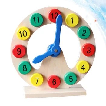 1Pc Spalva Rūšiavimo Laikrodis Medinių Blokų Laikrodis mokymosi valandų Skaičius Ankstyvasis ugdymas Švietimo Žaislas Dovana Berniukams, Mergaitėms (Colorfu