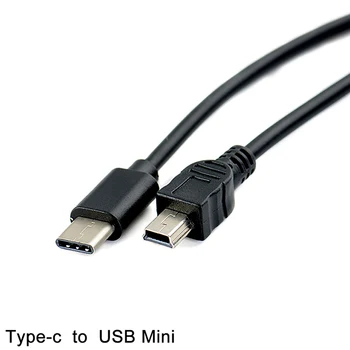 1pc USB Tipas-c, Mini USB Kabelis, USB-C Vyrų į Mini-B Male Konverteris Adapteris Sukelti Duomenų Kabelis 30cm