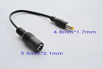 1pcs Aukštos kokybės Visų vario visiškai nauja, DC kabelis, maitinimo lizdas moterų 5,5 mm x 2.1 mm male plug 4.8 mm x 1,7 mm