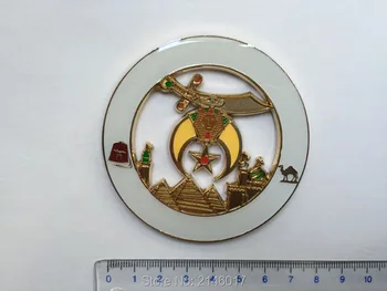 1pcs Balto Emalio Emblema, Masinu Automobilio Logotipas Auto Emblema Freemason Free Masons Masonai Metalo Amatų