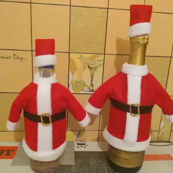 1pcs Kalėdų Vyno Butelio Dangtelį Dekoro Santa Claus Drabužius Buteliuko Dangtelį Virtuvės Puošmena Naujųjų Metų Kalėdų Vakarienę
