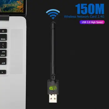2.4 G Bevielio USB WiFi Adapterį) LAN Tinklo Kortelė 150Mbps 802.11 n/g/b, LAN Kortelės Remti CD-nemokamas Montavimas Vairuotojas