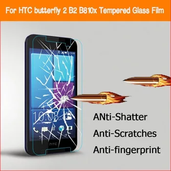 2.5 D, Skirtą HTC butterfly 2 Grūdintas Stiklas Originalus, Aukštos Kokybės Apsauginė Plėvelė nuo Sprogimo apsaugotą Screen Protector, skirta HTC B2 B810x