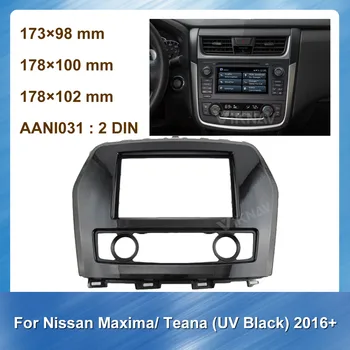 2 din Radijo fascia Nissan Maxima Teana Juodas UV 2016+ Stereo Audio Panel Mount Montavimas Brūkšnys Rinkinys Rėmo Adapteris, Radijo