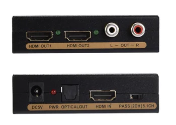 2 prievadai HDMI Audio Extractor Garso EDID Nustatymo ir 2 HDMI Išėjimas