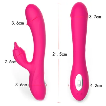 2 Varikliai USB Išjungti Dildo Triušis Vibratoriai Dvigubos Vibracijos ir G-Spot Massager AV Stick Klitorio Sekso Žaislai Moterims, Moteriška Masturbator