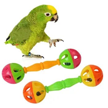 2 Vnt Paukštis Papūga Žaislas Barškutis Paukščių Įdomus Pratimas, Plastikiniai Dukart vadovavo Bell Naminių gyvūnų Žaislai
