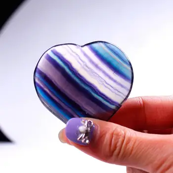 20-50mm 1pc Gamtos Vaivorykštės spalvų Fluorito Kristalas Meilė Širdies Akmens Spalvinga kristalų kvarco Kristalų Gijimas Didmeninės