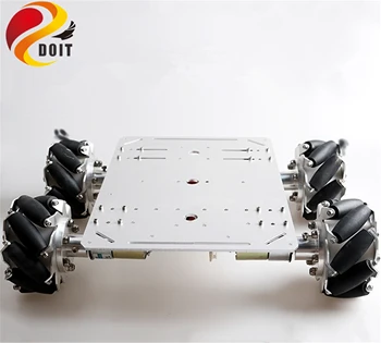 20 kg Apkrova 4WD 100mm Mecanum Varantys Metalo Protingas Robotas Automobilių Važiuoklės 4pcs Didelio Sukimo momento DC Motor 
