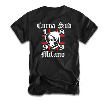 2018 Naujas Trumpas Rankovės Atsitiktinis Curva Sud Milano T-Shirt Ultras Milano Viršuje Tee Medvilnės Marškinėliai