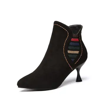 2018 nauji moteriški aukštakulniai plius aksomo nurodė moterų batai moterų stiletai, juoda Martin batai moterų avalynė