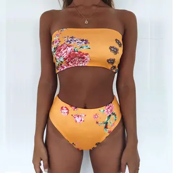 2018 Seksualus Bikini Nustatyta Nauja Karšto Pardavimo Moterų maudymosi kostiumėlį 2 Gabalas maudymosi Kostiumėliai, Aukštos Juosmens Dryžuotas Paplūdimio Maudymosi Kostiumai Tided badpak biquini