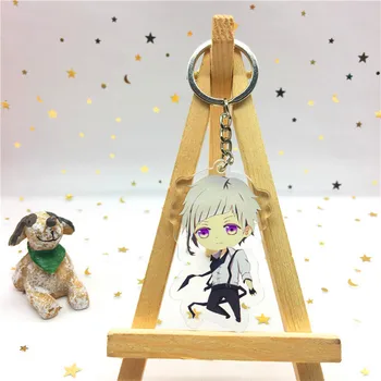 2019 Bungo Benamių Šunų Keychain Dvipusis Raktų Grandinės Akrilo Pakabukas Anime Priedai Animacinių filmų Raktų Žiedas Apdaila ornamentu