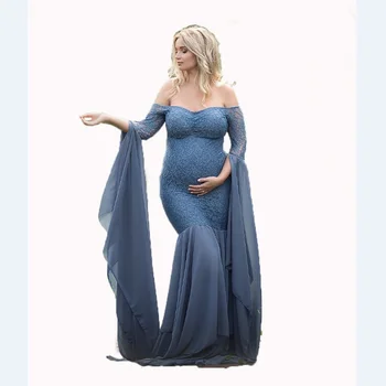 2019 Dress Motinystės Fotografija Rekvizitai Nėrinių Susiuvimo Nėštumo Drabužiai Motinystės Suknelės Nėščiosios Fotosesiją Drabužiai