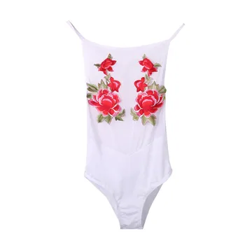 2019 Išsiuvinėta Gėlė Vasarą Vienas Gabalas bikini maudymosi kostiumėlį Seksualus maudymosi Kostiumėliai, Maudymosi Kostiumą, Moterims Plaukti Dėvėti moterų Biquini Soild