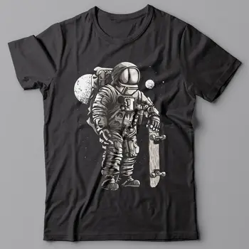 2019 m. Vasarą T-Marškinėliai Vyrams Marškinėliai Karšto Parduoti Drabužius, Juokingi Marškinėliai Astronautas Čiuožėjas Spacecustom T Shirts Pigiai