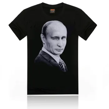 2019 Naujausias Vyrų Juokingi VYRIŠKI Kietas Cacual Rusija Putinas Spausdinimas O-Kaklo trumpomis Rankovėmis T-Shirt Juoda Kietas Tees FashionT Marškinėliai