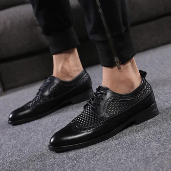 2019 Naujų prabangių prekės ženklų mados Vyrų kutas mokasīni, batų oda italijos oficialų suknelė office avalynė oksfordo bateliai vyrams
