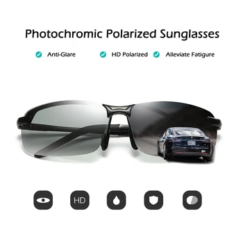 2019 Photochromic Poliarizuoti Akiniai nuo saulės Vyrų Anti-UV Akiniai nuo saulės Vairuotojų Vyrų Vairavimo Žvejybos UV400 Poliarizuoti Saulės Akiniai